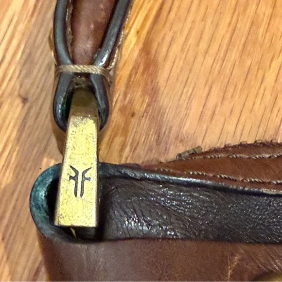 Vintage *Rare* Frye Christine Hobo Leather Shoulder Bag with Braided Handle - Picture 8 of 15